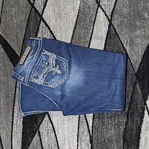 ROCK REVIVAL BETTY EASY-FIT EMBROIDERED COLOR-POP RHINESTONES BOOT-CUT D…